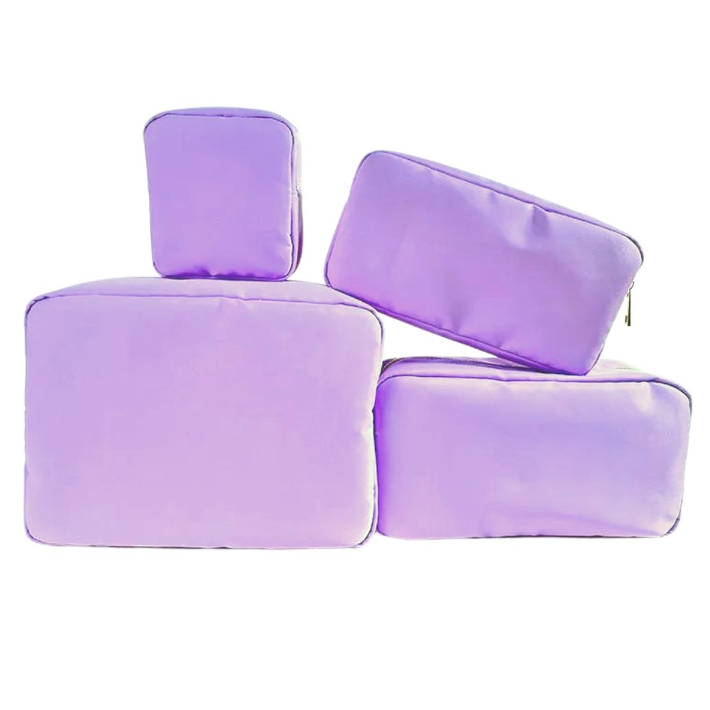 Lilac Cosmetic Pill Pouch with Patches