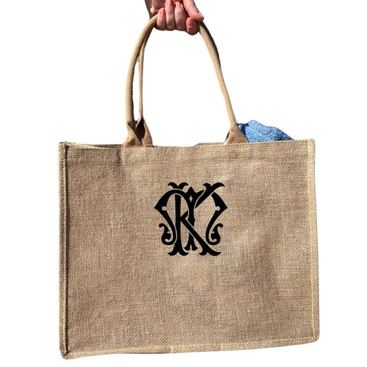 Interlocking Monogram Jute Carryall