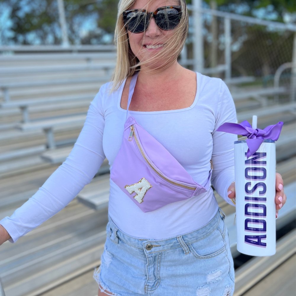 Lilac Fanny Pack with Patches – Kinzmarie