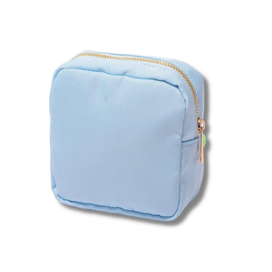 Blue Cosmetic Pill Pouch with Patches