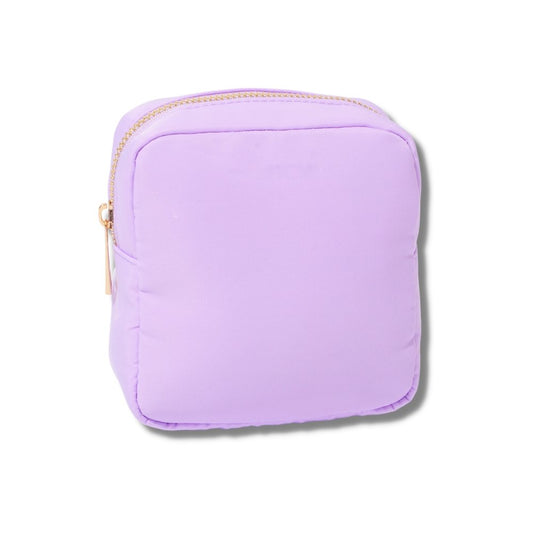 Lilac Cosmetic Pill Pouch with Patches