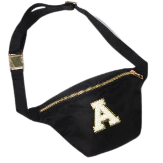 Black Fanny Pack with Patches