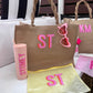 Shadow Monogram Jute Carryall