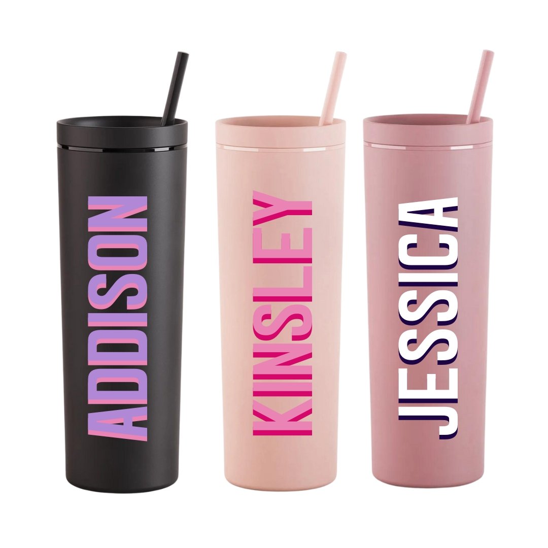 Shadow Monogram Acrylic Skinny Tumbler