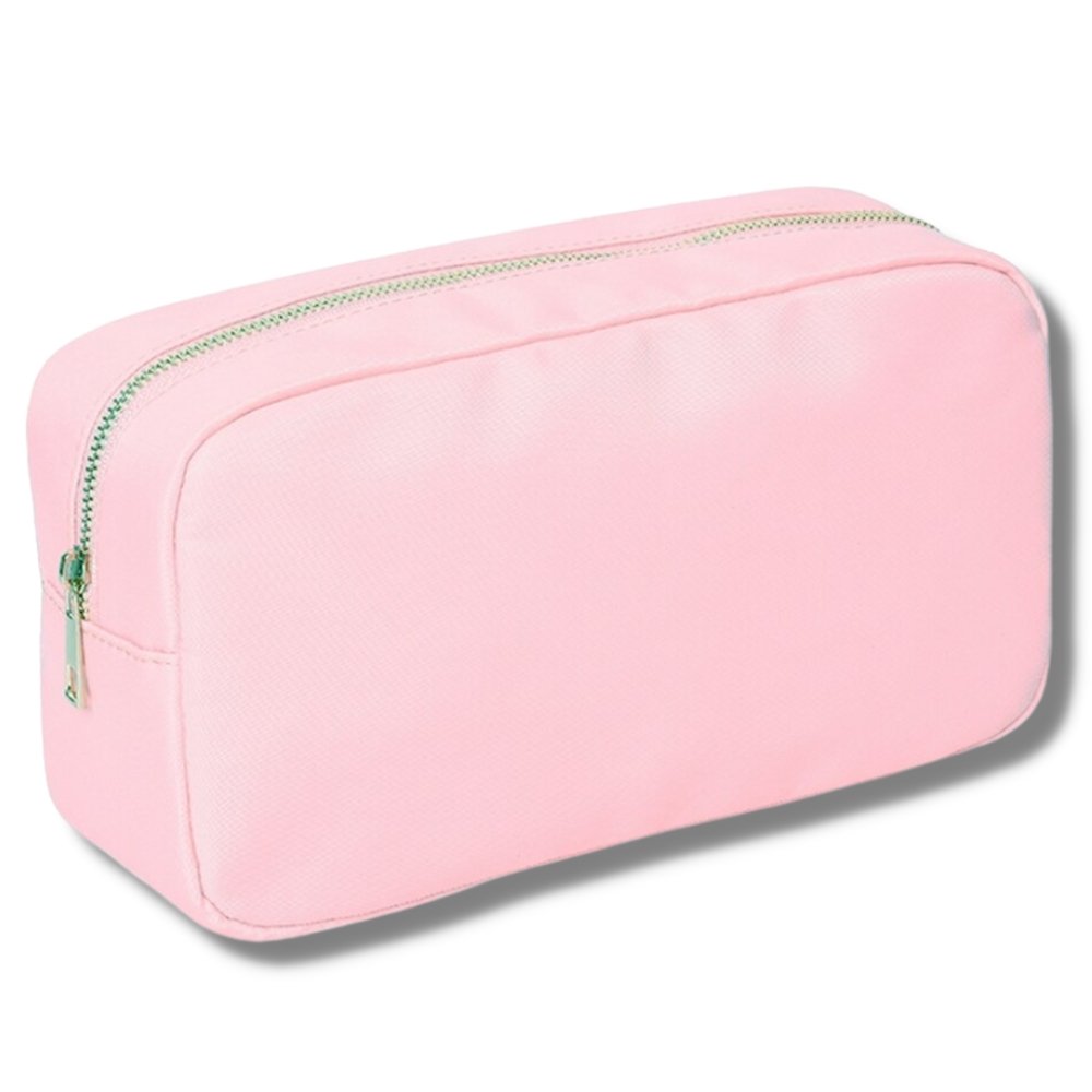 Pink Pencil Pouch with Patches – Kinzmarie