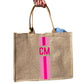 Shadow Monogram Striped Jute Carryall