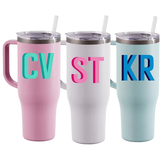 Shadow Monogram 40 oz Tumbler with Handle