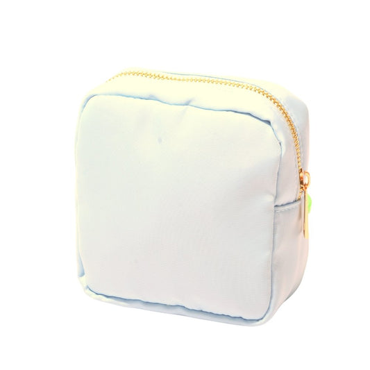 White Cosmetic Pill Pouch with Patches