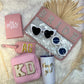 Pink Cosmetic Pill Pouch with Patches